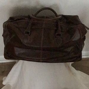 Leather duffle bag,